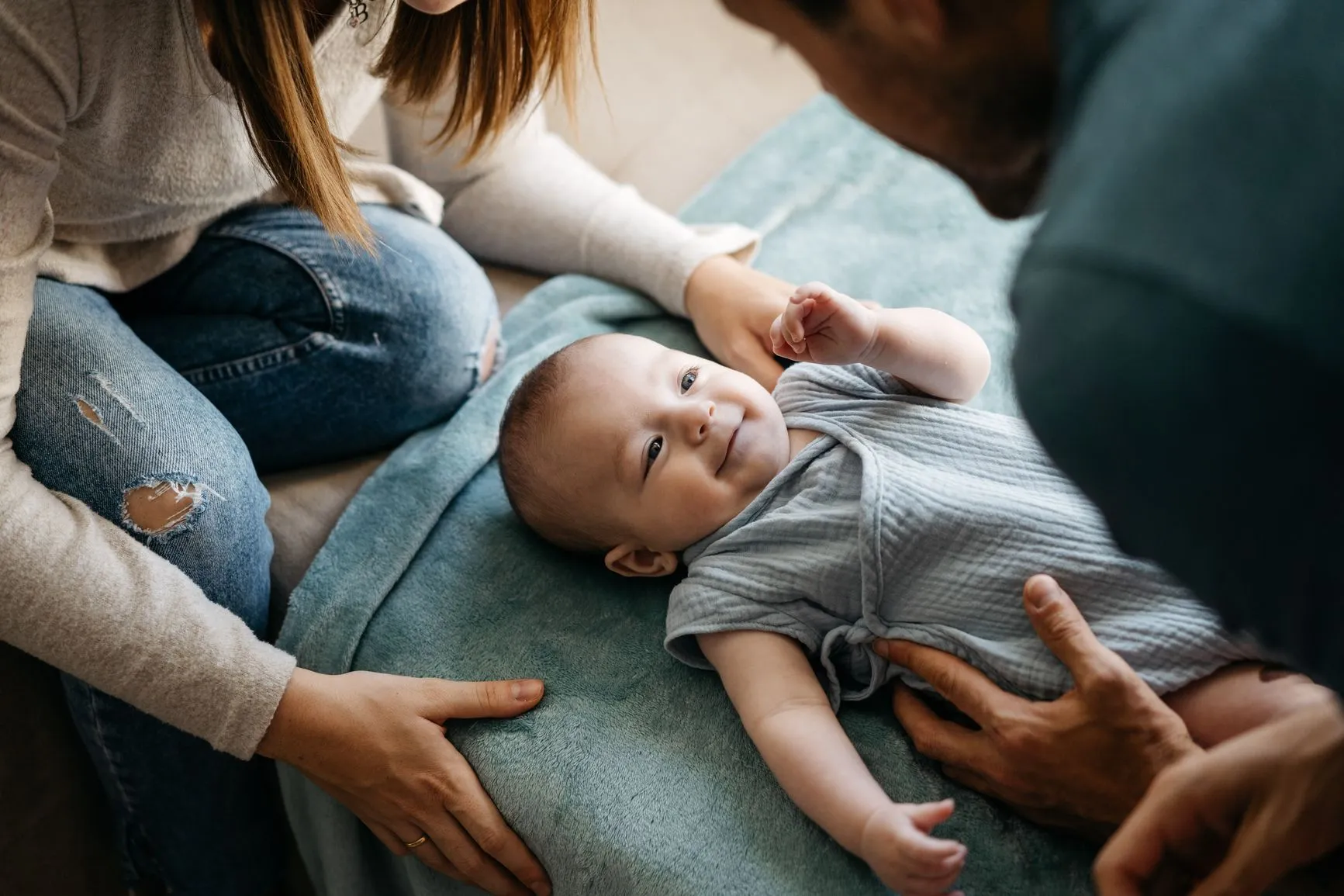 A joyful family moment.